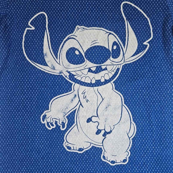 Disney Parks Shirt Womens Small Blue Stitch Lilo & Stitch Ringer Football Tee - Picture 3 of 6